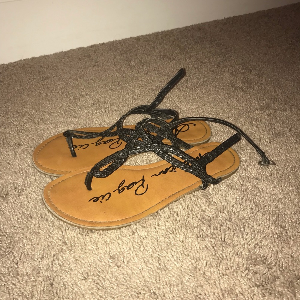- really cute black sandals